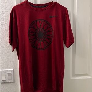 Nike Men's Dark Red dri fit Tee with Black Graphic